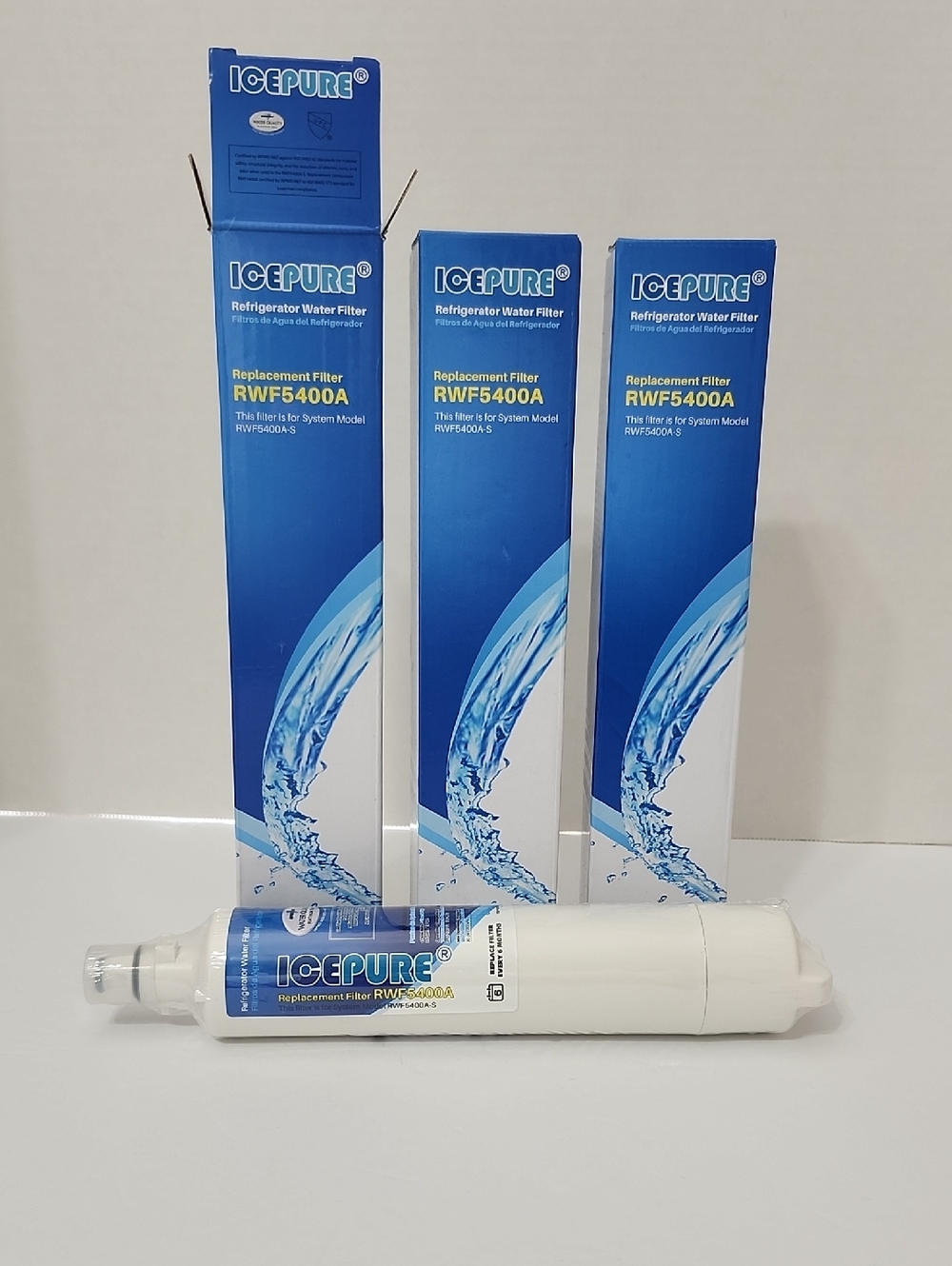 3 Piece ICEPURE RWF5400A Refrigerator Water Filter Replacement Filters New